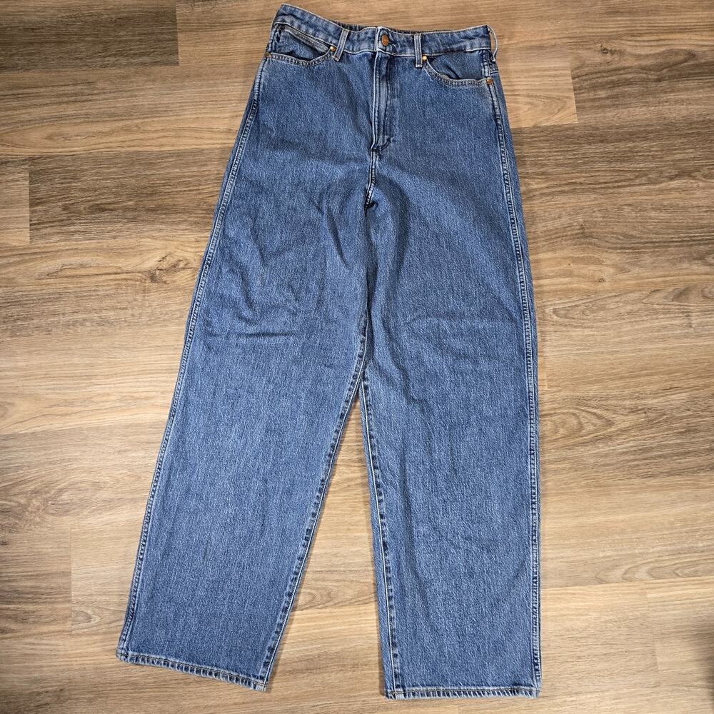 Wrangler Barrel Jeans Womens 29 High Rise 652 Blue Denim Western Cowboy Country